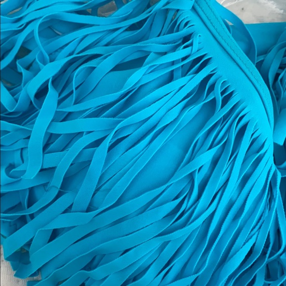 Teal Fringe Halter Bikini Set - Picture 4 of 4